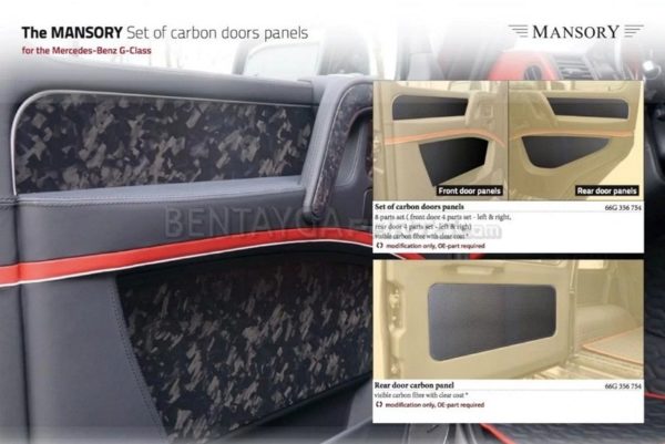 MANSORY Set of Carbon Doors Panels for Bentley Bentayga